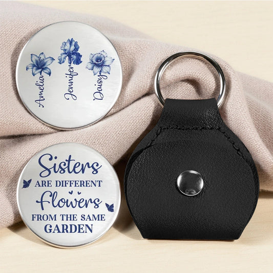 Personalized Sister Keychain Set - Floral Engraving Gift for Sisters Keychain MagicInPrints
