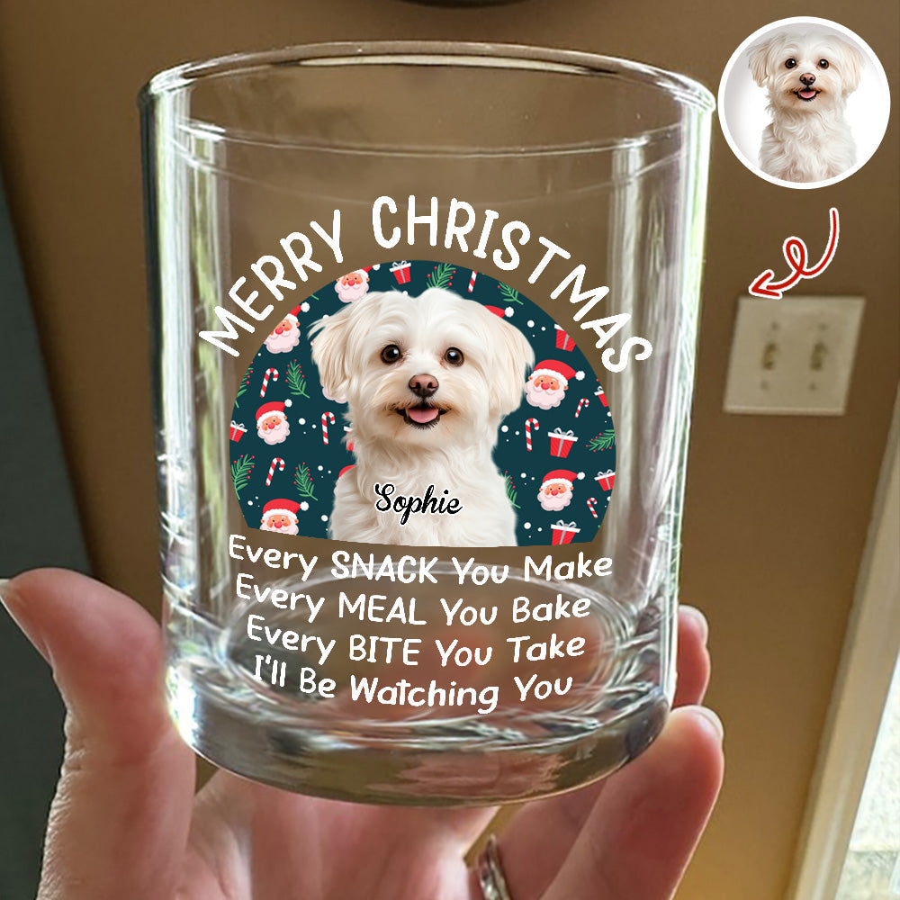 Personalized Dog Lover Whiskey Glass - Merry Christmas Gift Cup MagicInPrints