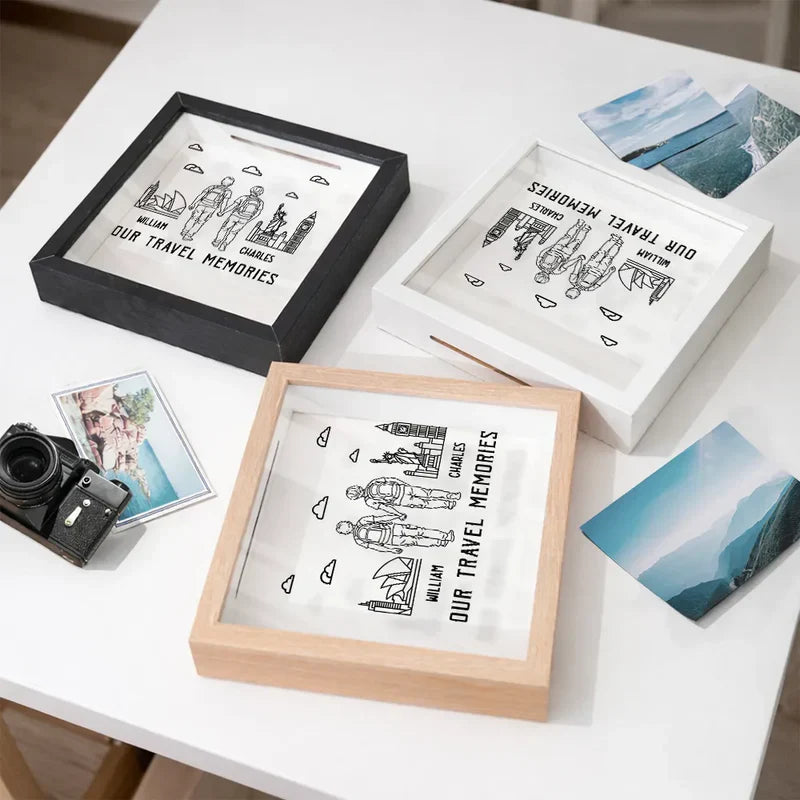 Personalized Adventure Shadow Box for Couples - Travel Memories Keepsake Plaque MagicInPrints