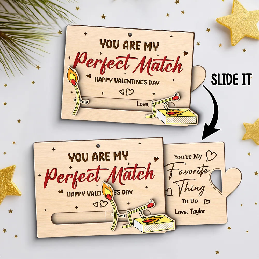 Personalized Wooden Valentine Card for Couples - Romantic Gift Ornament MagicInPrints