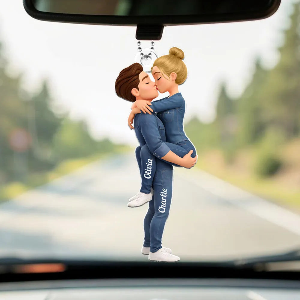 Personalized Couple Car Ornament for Lovers - Romantic Gift Car Hanger MagicInPrints
