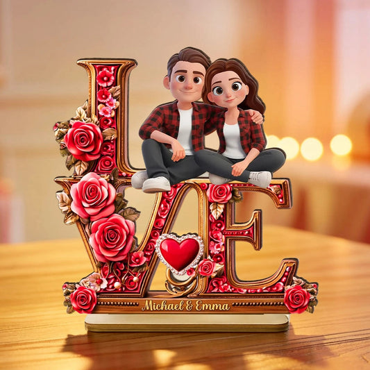 Personalized Couple Figurine Love Display - Romantic Gift for Anniversaries Plaque MagicInPrints