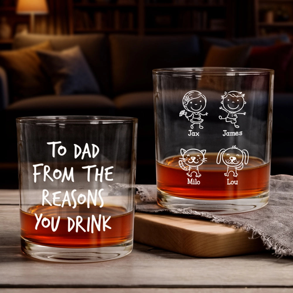 Personalized Dad Whiskey Glasses with Funny Message - Father's Day Gift Cup MagicInPrints