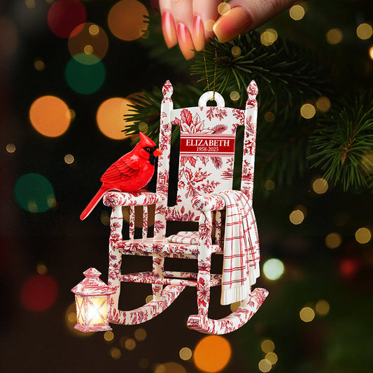 Cherish Memories with Our Heaven Cardinal Toile de Jouy Ornament - Personalized Gift for Loved Ones Ornament PopCulturePrints