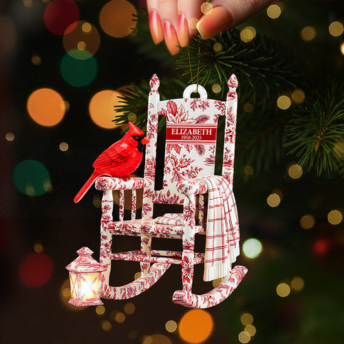 Cherish Memories with Our Heaven Cardinal Toile de Jouy Ornament - Personalized Gift for Loved Ones Ornament PopCulturePrints