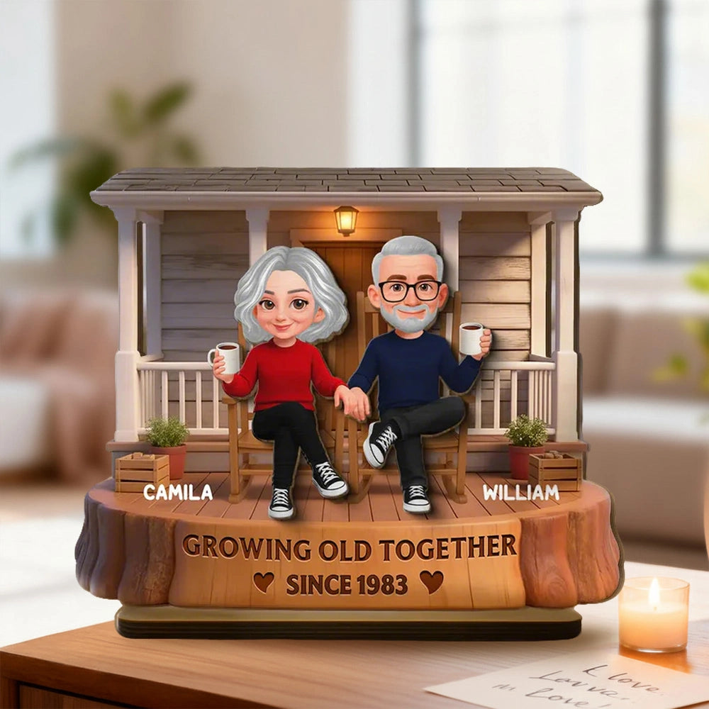 Customized Couple Figurine for Seniors - Personalized Anniversary Gift Plaque MagicInPrints