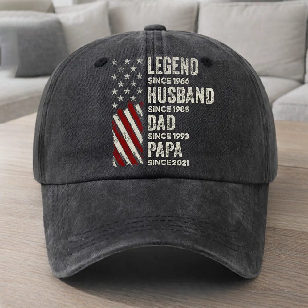 Custom Embroidered Dad Hat for Fathers - Legend Husband Dad Papa Design Hat MagicInPrints