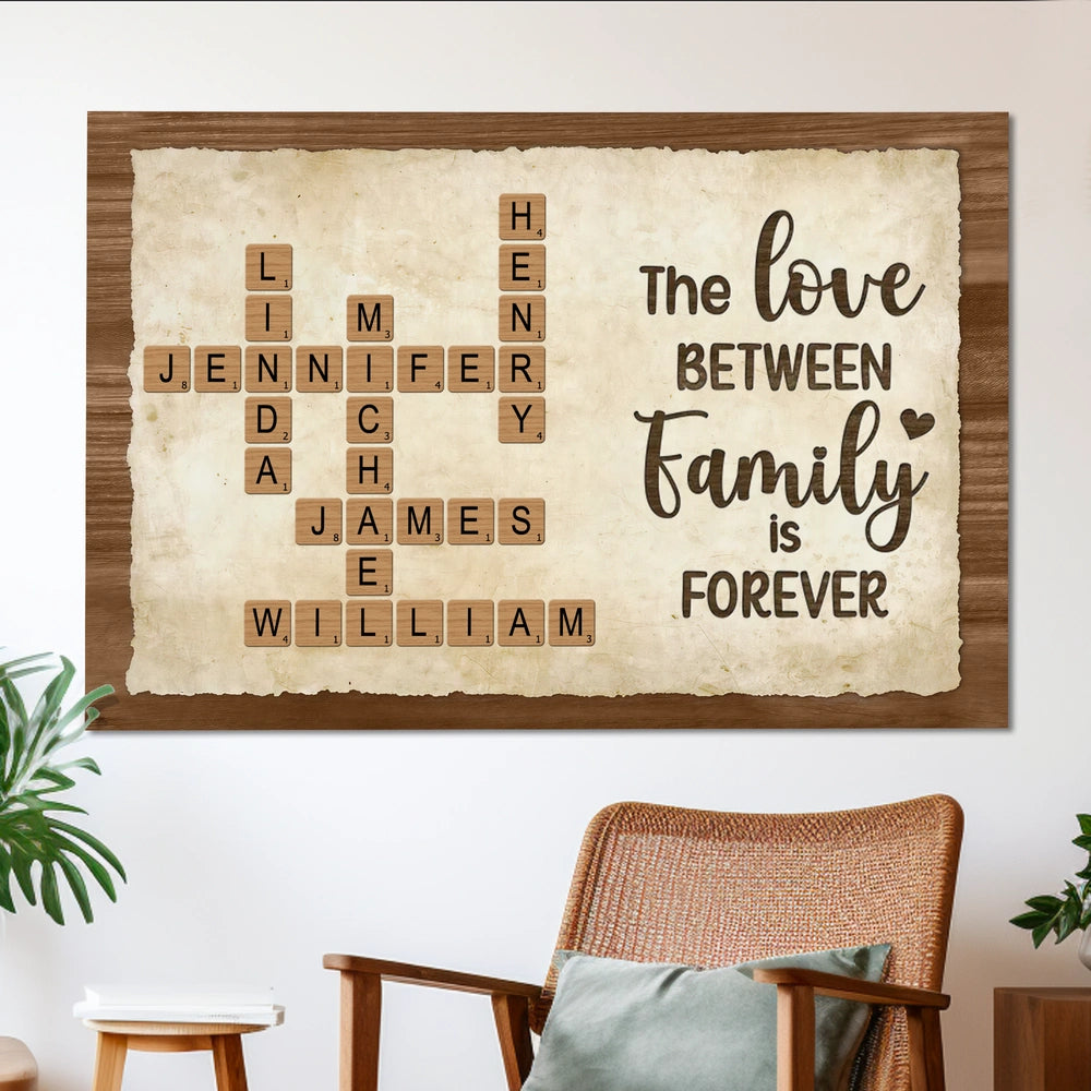 Personalized Family Crossword Wall Art for Home Decor - Sentimental Gift Poster or Canvas MagicInPrints