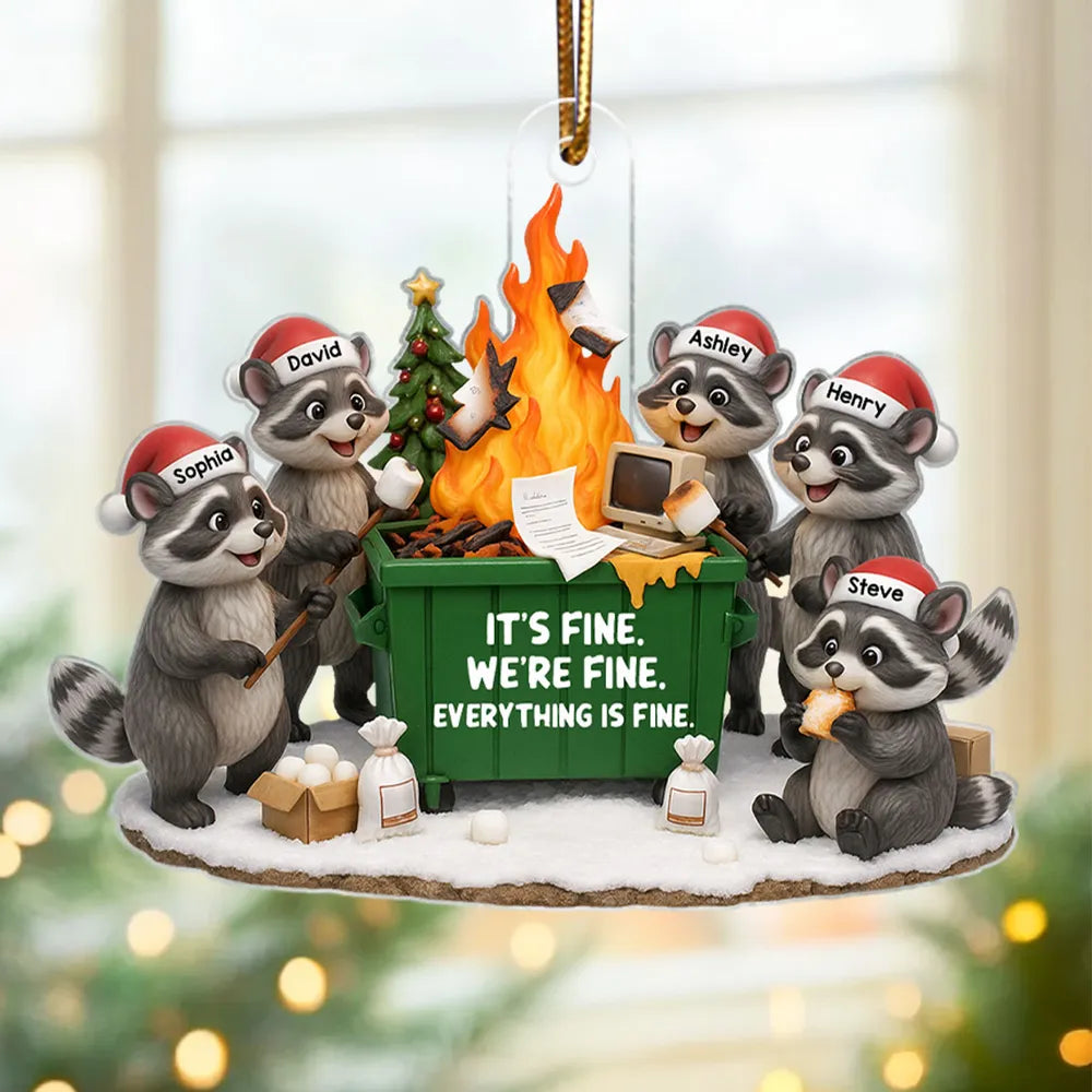 Personalized Raccoon Family Christmas Ornament - Funny Holiday Decor Ornament MagicInPrints