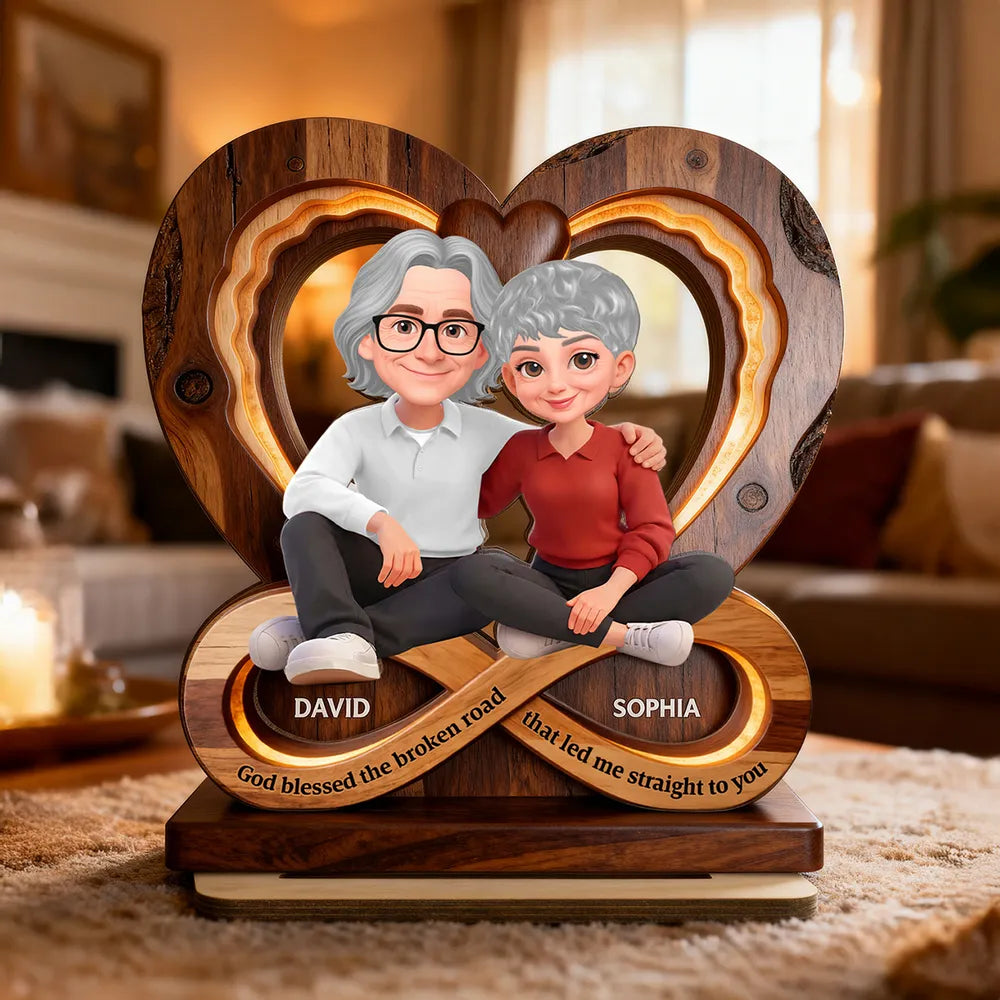Personalized Wooden Heart Sculpture for Couples - Anniversary Gift Plaque MagicInPrints
