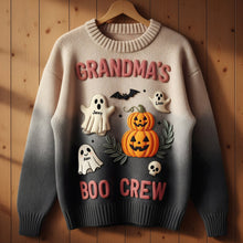 Load image into Gallery viewer, “Join the Boo Crew!” - Personalized Cute Grandma&#39;s Ugly Sweater, Perfect Gift for Grandma and Loved Ones Ugly Christmas Sweater PopCulturePrints
