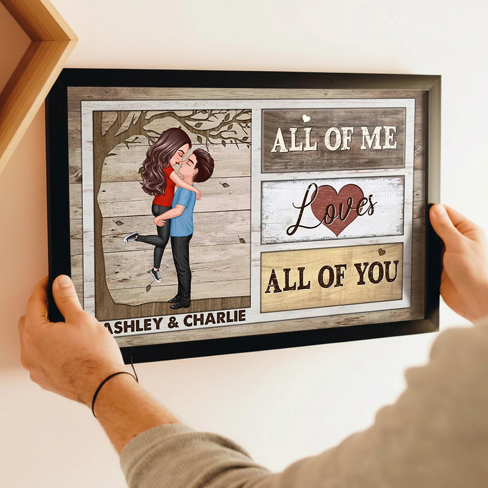 Personalized Romantic Canvas Print for Couples with Custom Names - Anniversary or Wedding Gift Other MagicInPrints
