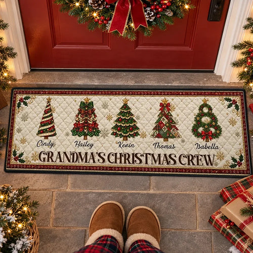Personalized Grandma's Christmas Crew Doormat Gift for Family