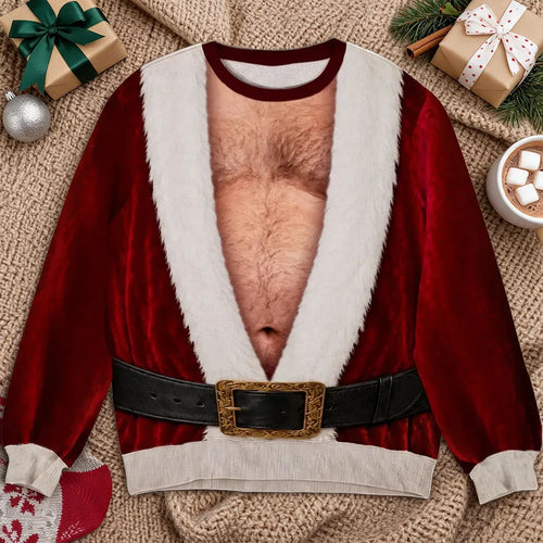 Personalized Cheeky Santa Sweatshirt Custom Gift for Men
