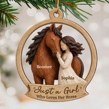 Load image into Gallery viewer, Personalized Wooden Horse Ornament Gift for Horse Lover
