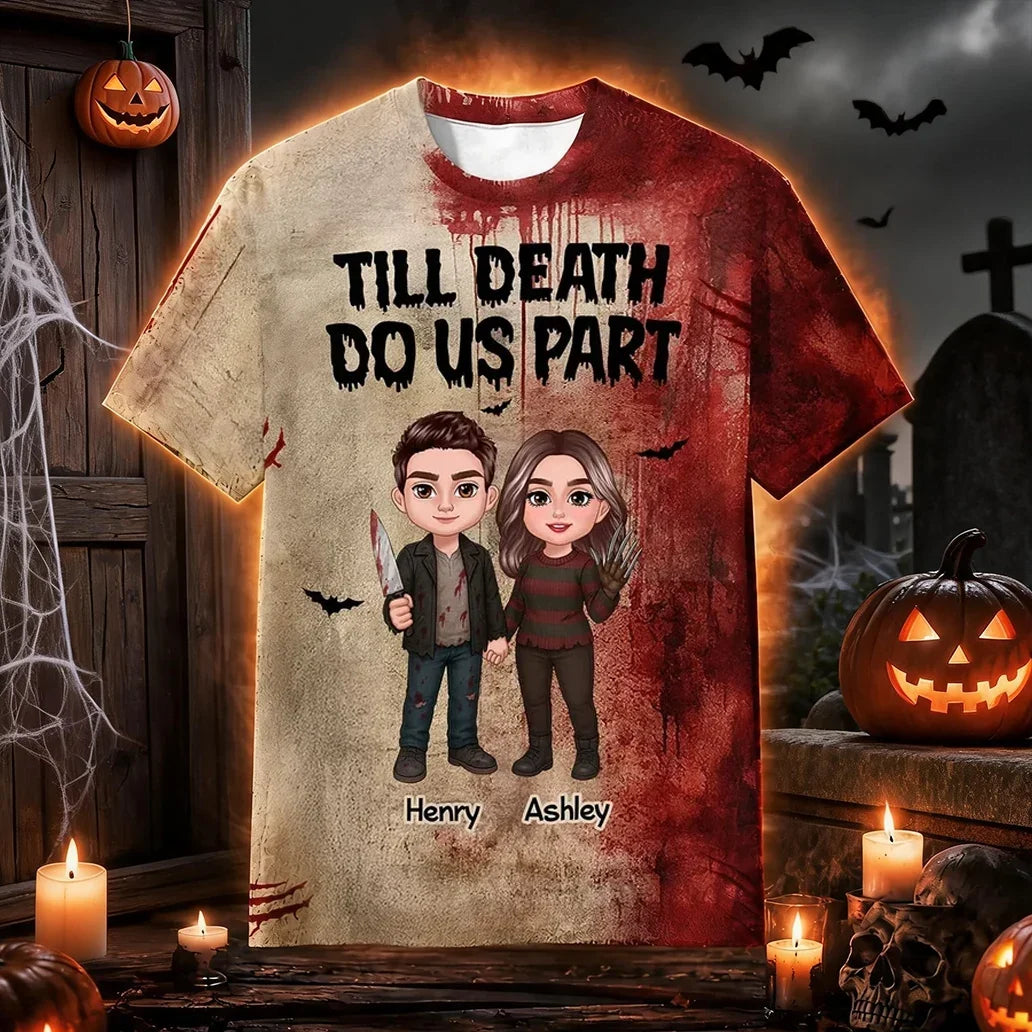 Personalized Horror Couple T-Shirt Gift for Halloween