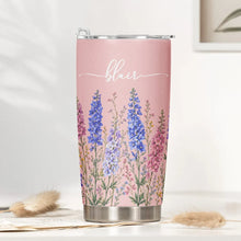 Load image into Gallery viewer, Personalized Insulated Travel Tumbler Custom Floral Gift for Sister

