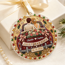 Load image into Gallery viewer, Personalized Acrylic Wedding Car Ornament Gift for Couple
