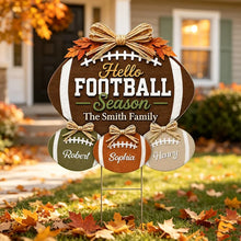 Load image into Gallery viewer, Personalized Football Season Shaped Yard Sign Family Gift
