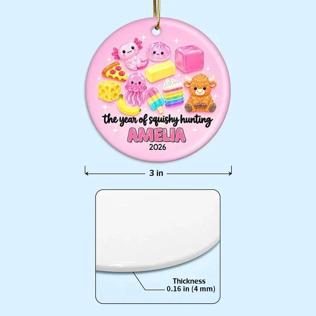 Personalized Pink Ceramic Ornament Custom Name Gift for Kids
