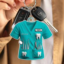 Load image into Gallery viewer, Personalized Acrylic Dental Keychain Gift for Dentist

