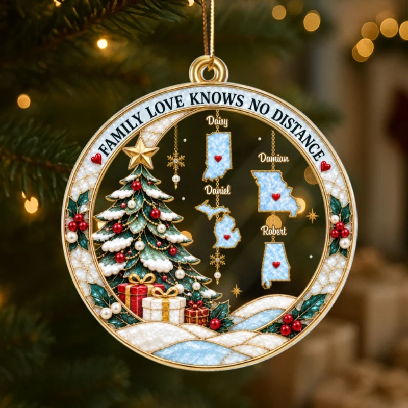 Personalized Acrylic Christmas Ornament Family Gift Idea
