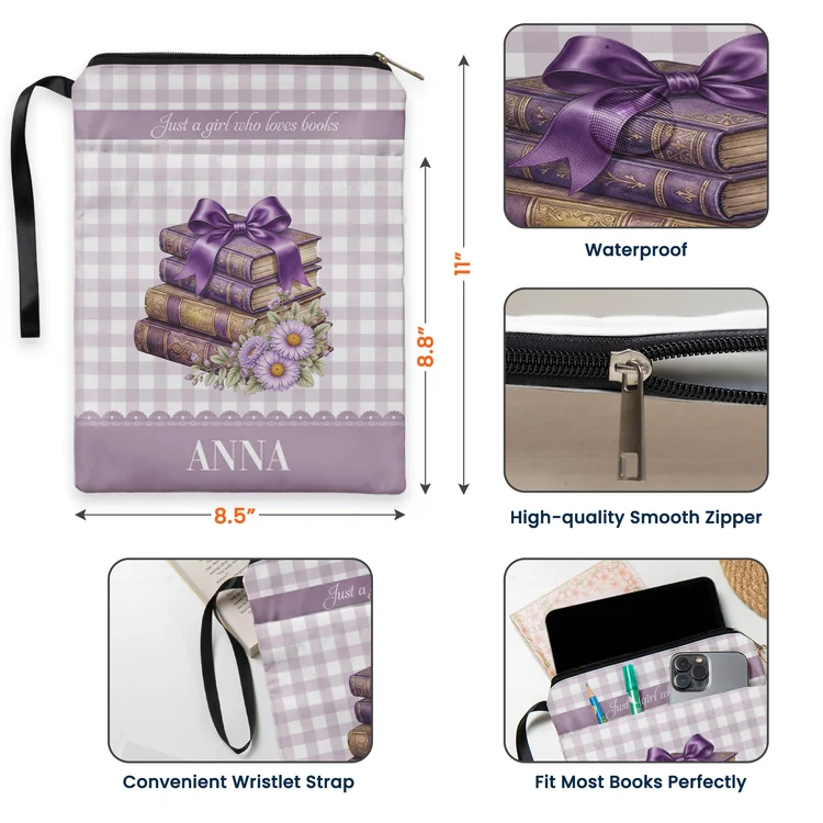 Personalized Cotton Canvas Book Sleeve Gift for Readers