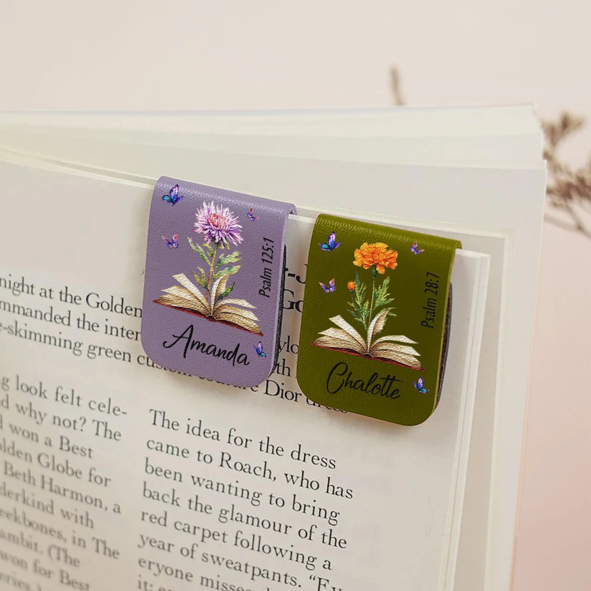 Personalized Leather Bookmarks for Women with Floral Design and Bible Verses - Ideal Gift for Book Lovers Stationery MagicInPrints