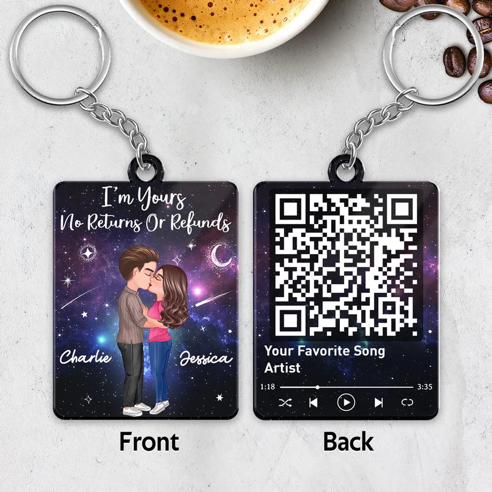 Personalized Couples Keychain with QR Code - Romantic Gift for Anniversaries Keychain MagicInPrints