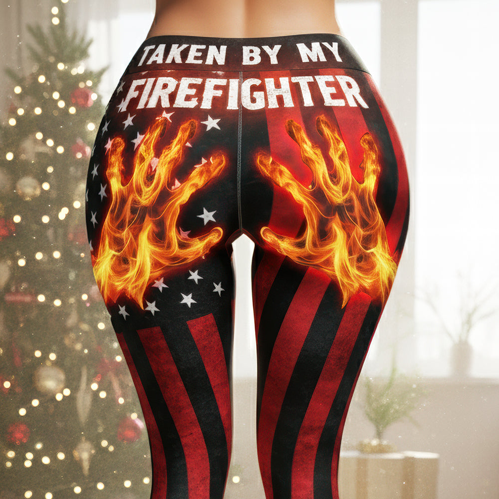 Taken by My Firefighter - Personalized Leggings for the Brave Firefighter Wives Shorts and Pants MagicInPrints
