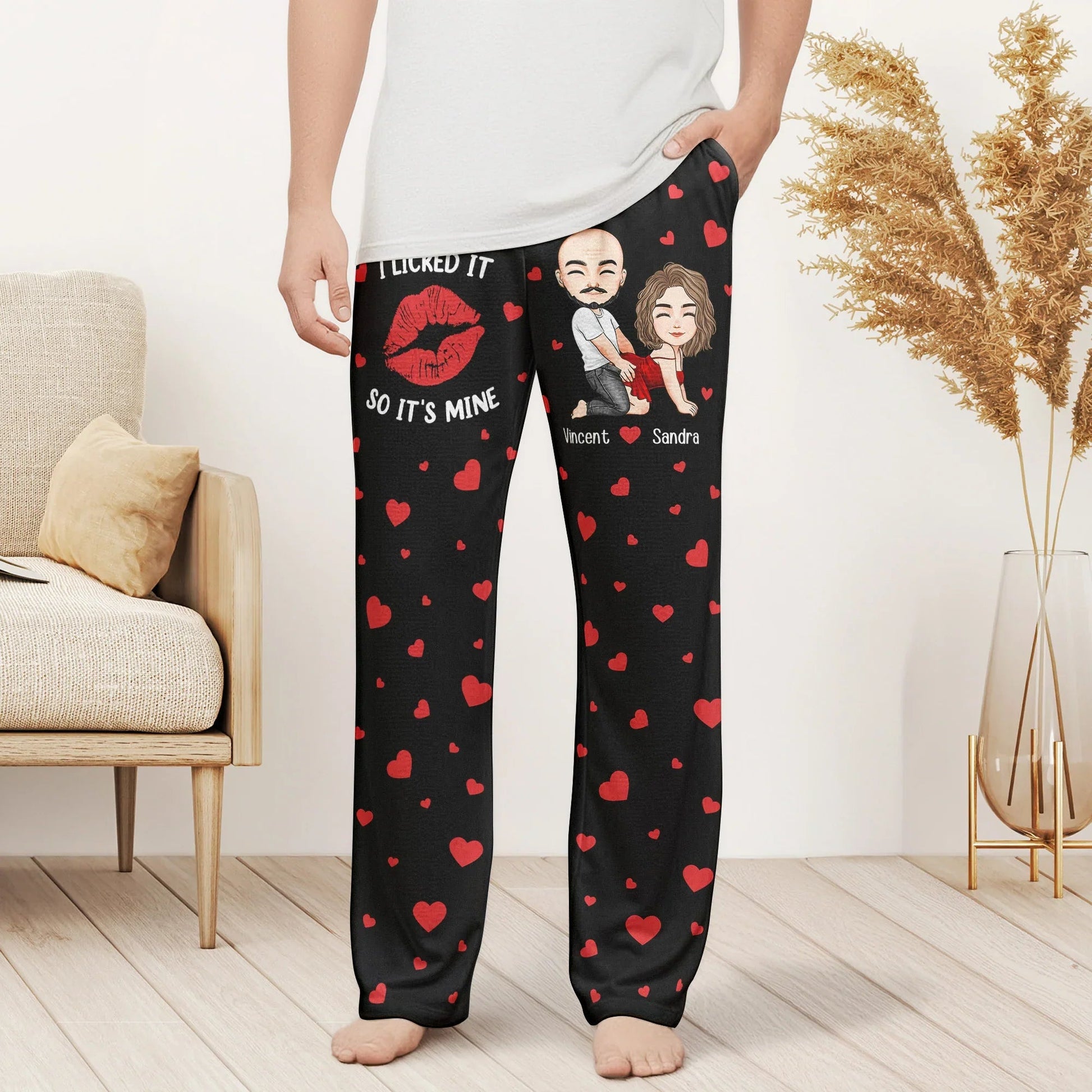 Personalized Cartoon Couple Pajama Pants for Couples - Romantic Gift Pants MagicInPrints