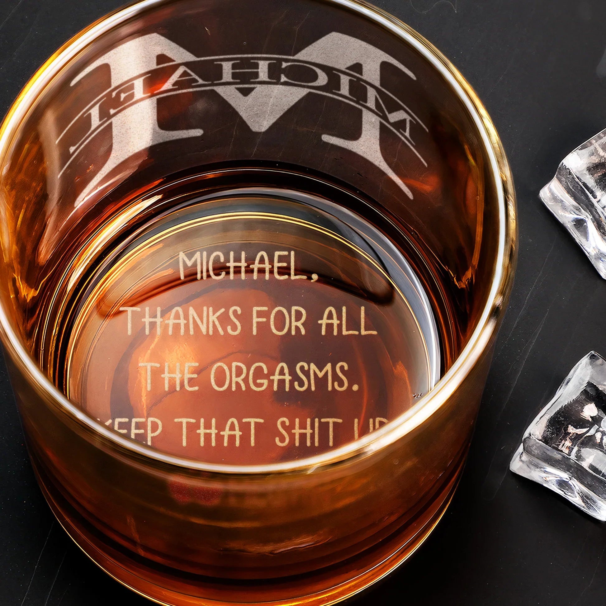 Personalized Whiskey Glass for Couples with Engraved Message - Romantic Gift Cup MagicInPrints