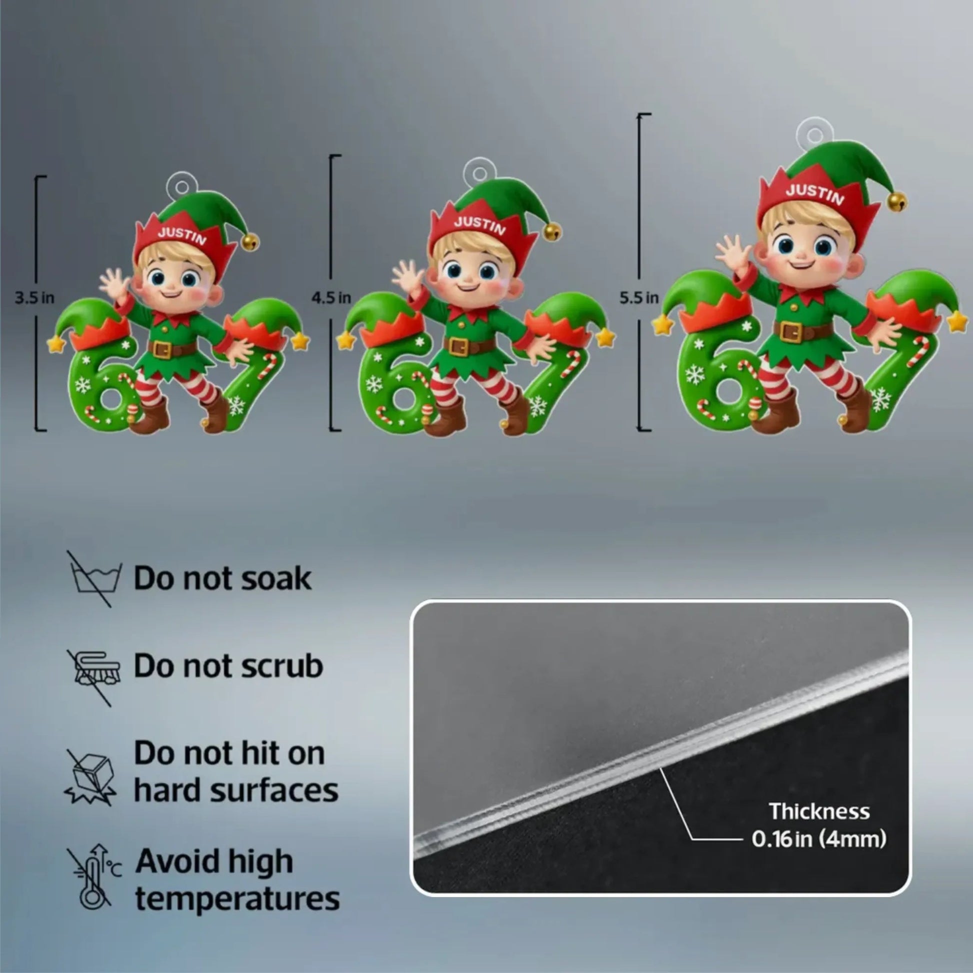 Personalized Elf Christmas Ornament for Kids - Festive Holiday Decor Ornament MagicInPrints