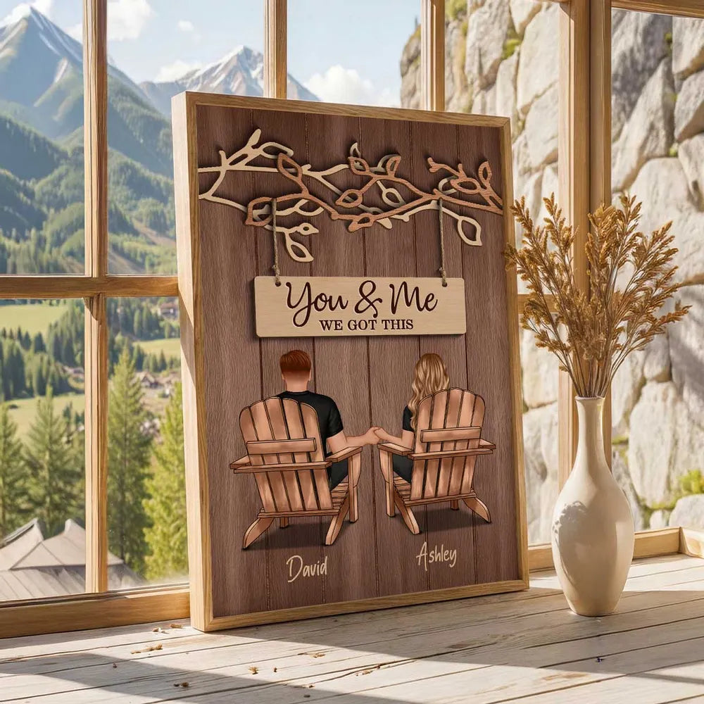 Personalized Couple Wooden Wall Art for Home Decor - Romantic Gift Poster or Canvas MagicInPrints