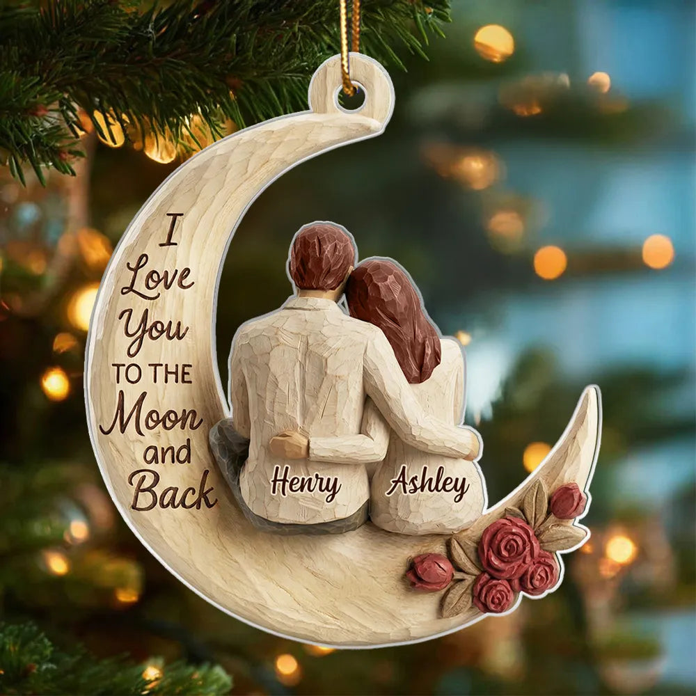 Personalized Wooden Couple Ornament - Romantic Gift for Christmas Ornament MagicInPrints