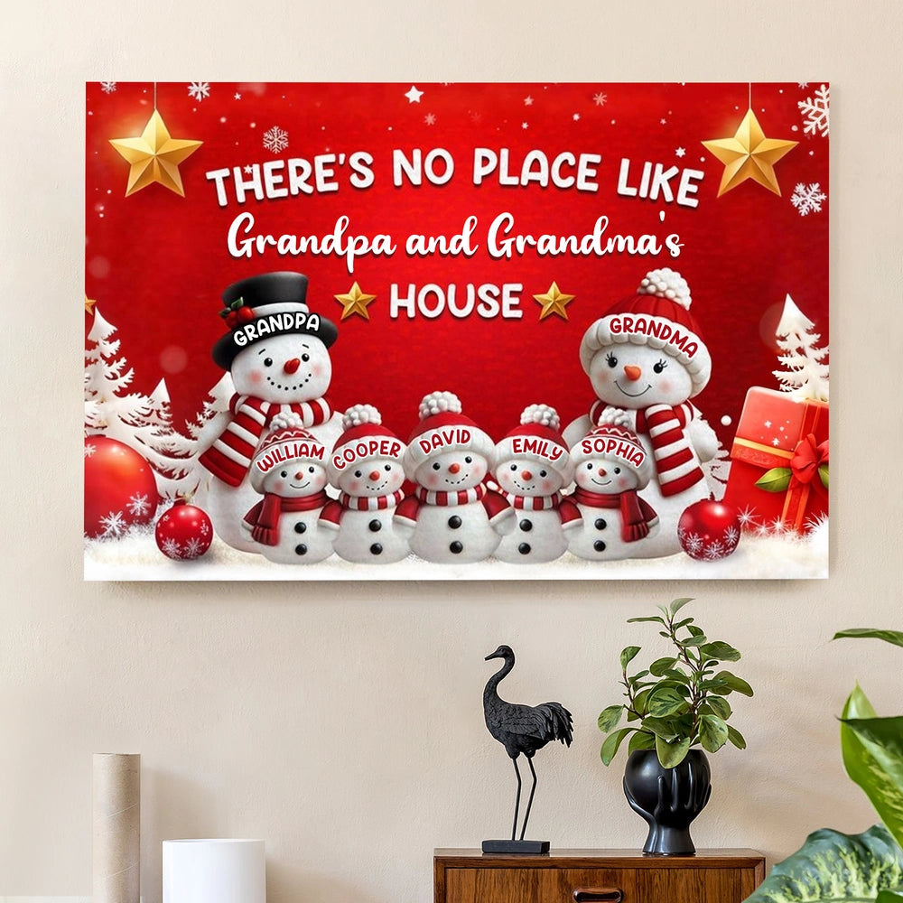 Personalized Snowman Family Canvas for Grandparents - Christmas Home Decor Poster or Canvas MagicInPrints