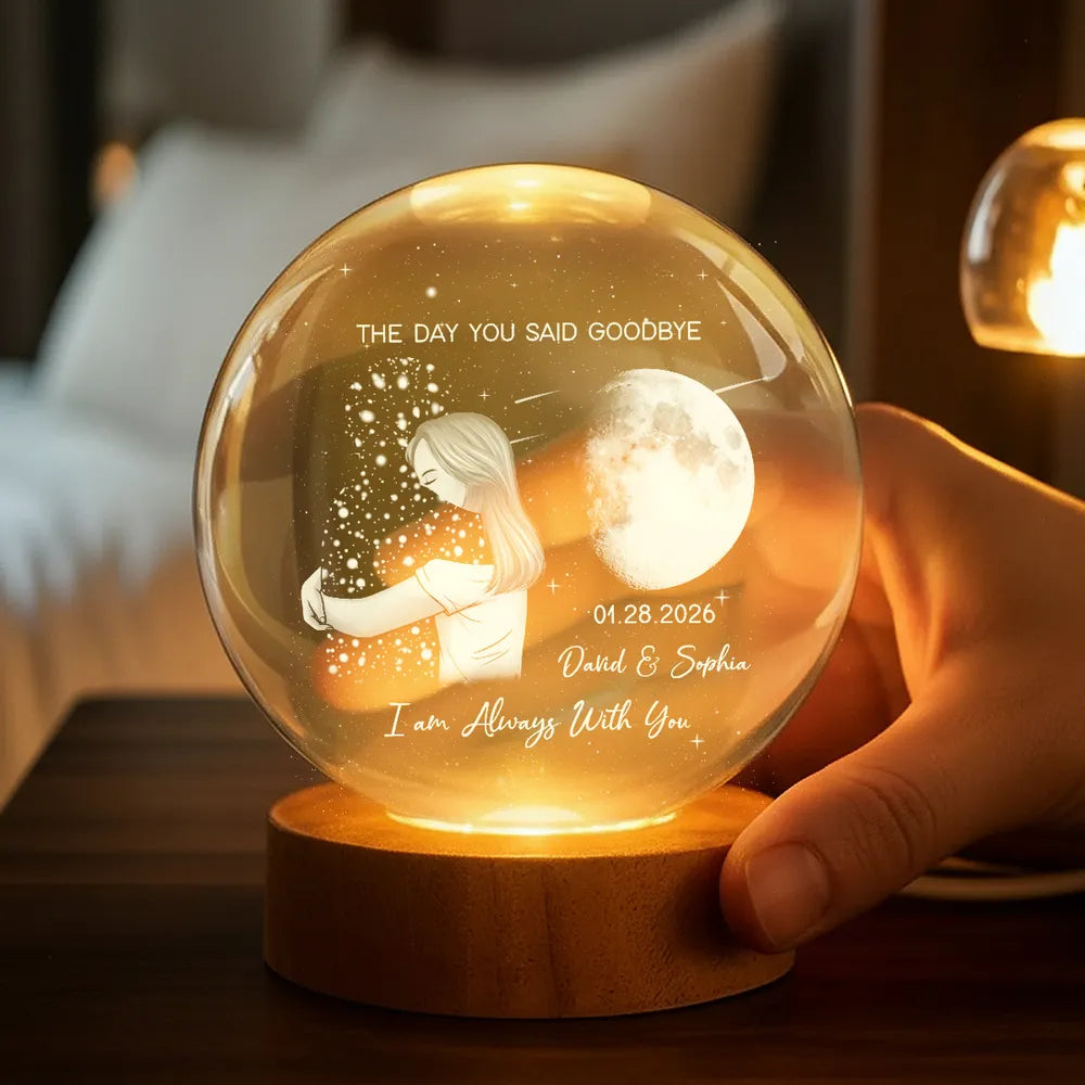 Personalized Memorial Moon Lamp for Couples - Sentimental Keepsake Lamp MagicInPrints