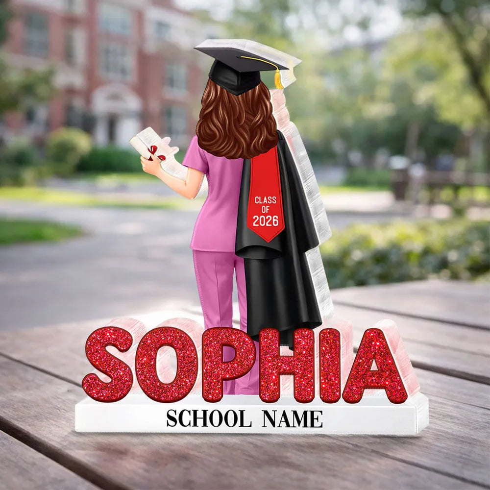 Personalized Graduation Nurse Figurine for Class of 2026 - Custom Gift Plaque MagicInPrints