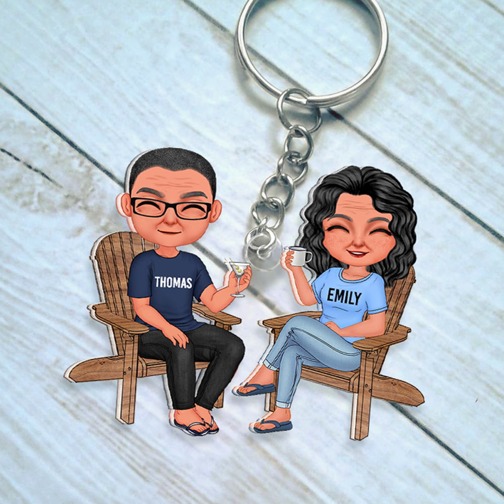 Personalized Couple Keychain - Unique Valentine's Day Gifts for Drink Lovers Keychains PopCulturePrints