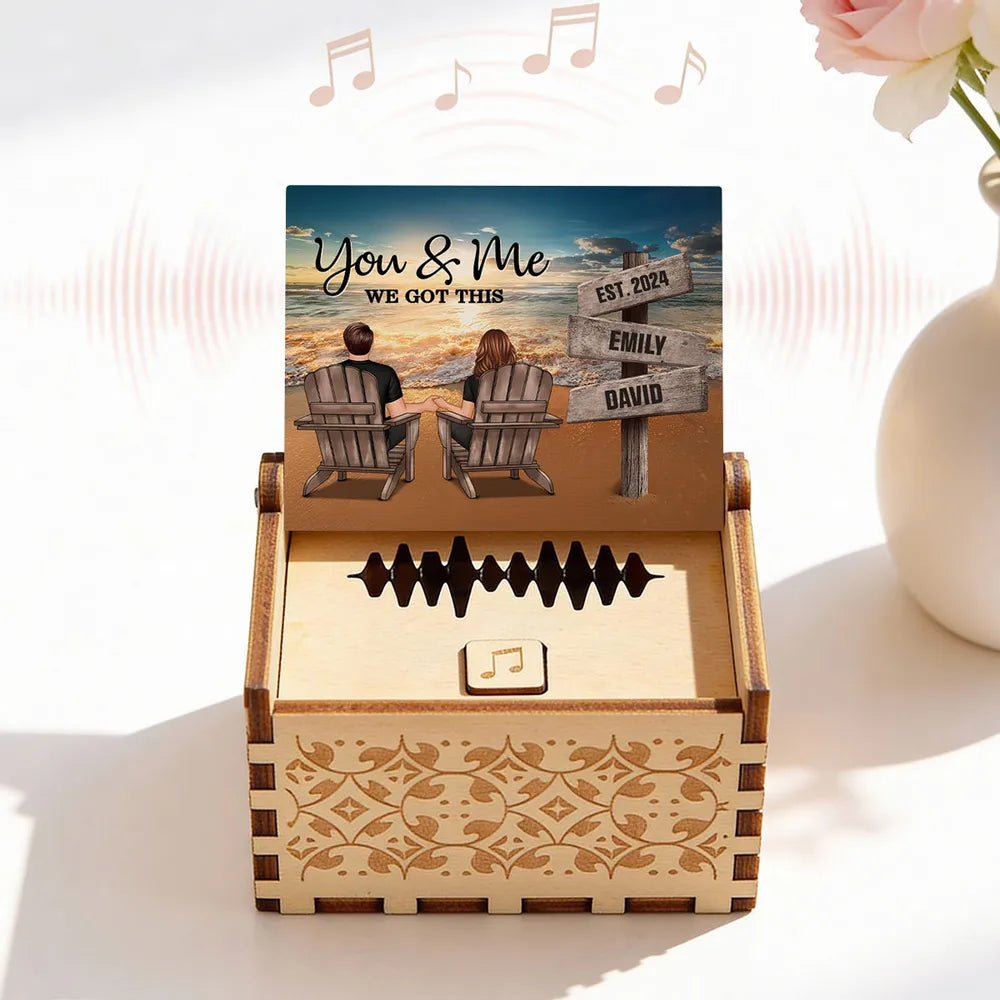 Personalized Music Box for Couples with Custom Names - Anniversary Gift Plaque MagicInPrints