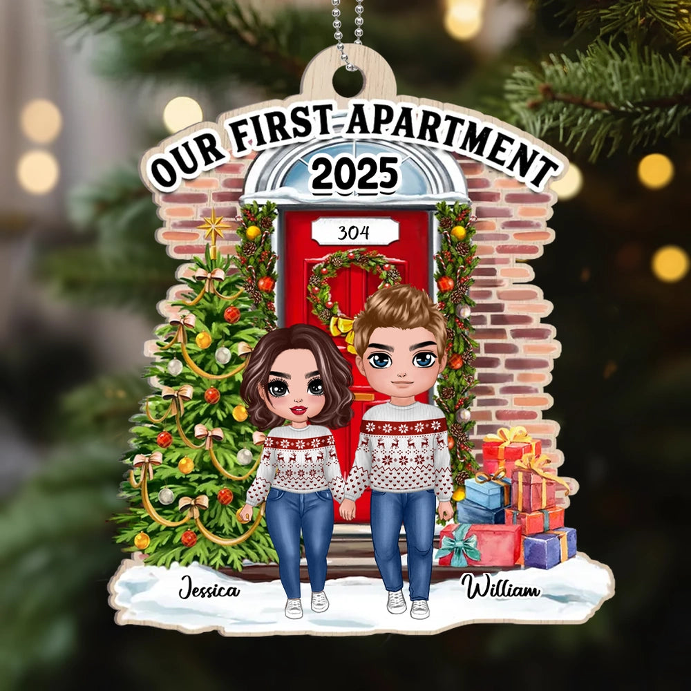 Personalized Couple Christmas Ornament - Our First Apartment 2025 Ornament MagicInPrints