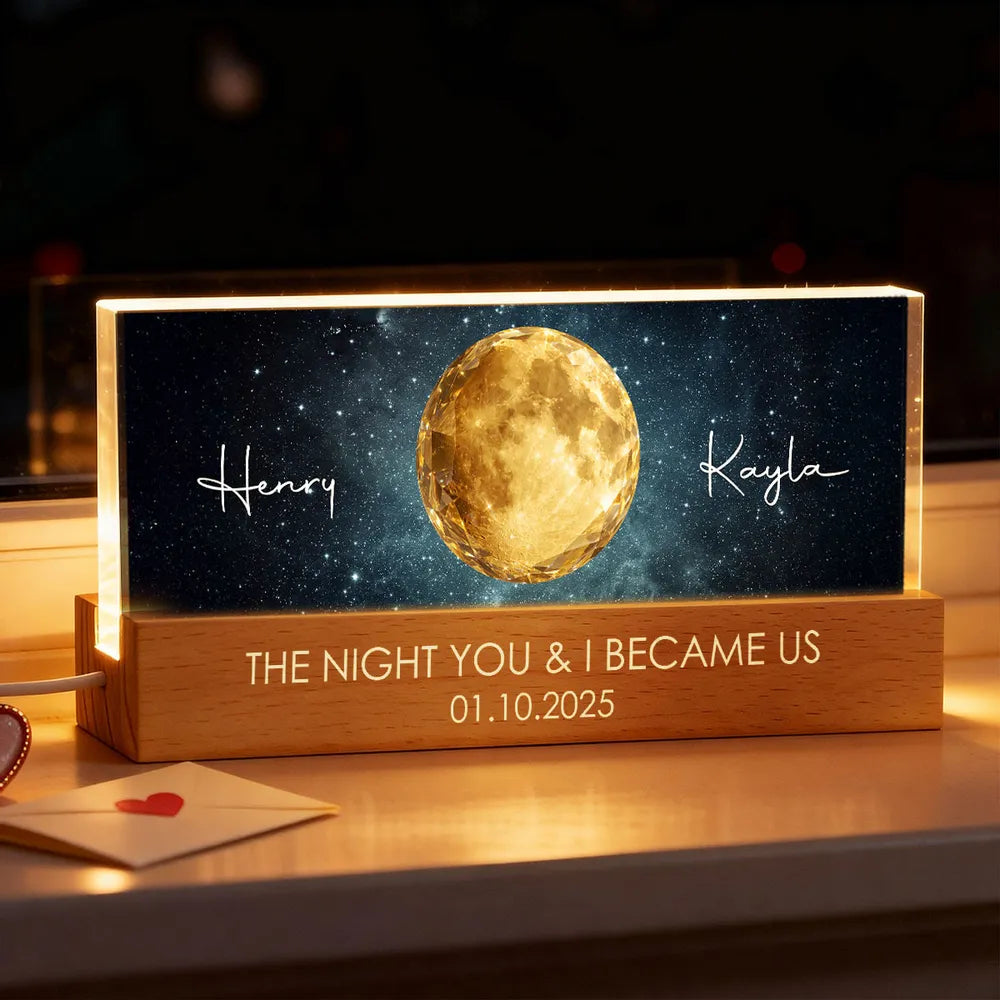 Personalized LED Night Light for Couples with Custom Names and Date - Romantic Gift for Anniversaries Plaque MagicInPrints