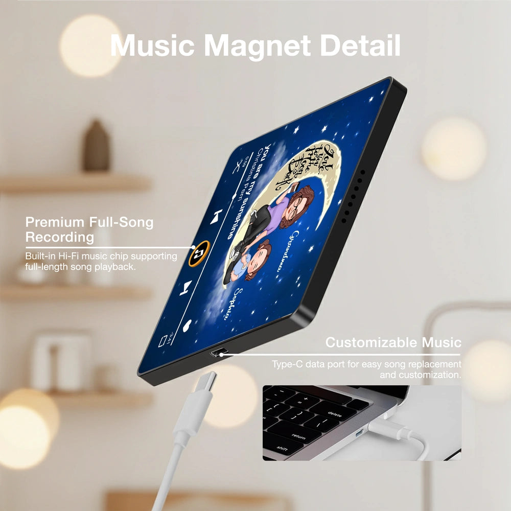 Personalized Music Plaque for Grandma and Grandchild - Sentimental Gift Fridge Magnet MagicInPrints