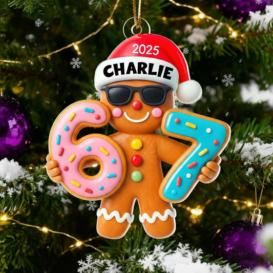 Personalized Gingerbread Christmas Ornament for Kids - Festive Holiday Decor Ornament MagicInPrints