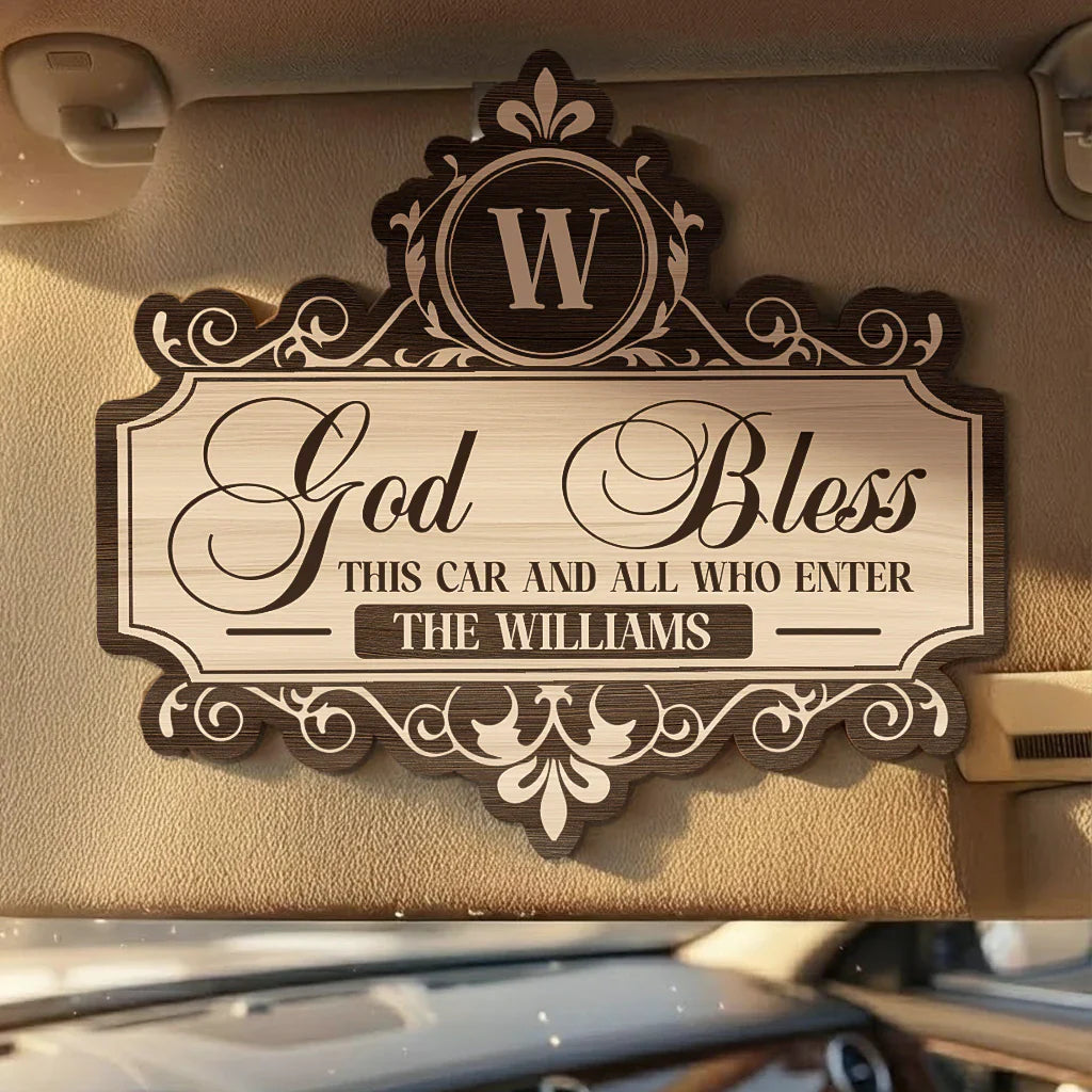 Personalized Car Blessing Plaque for Families - Religious Gift Car Hanger MagicInPrints