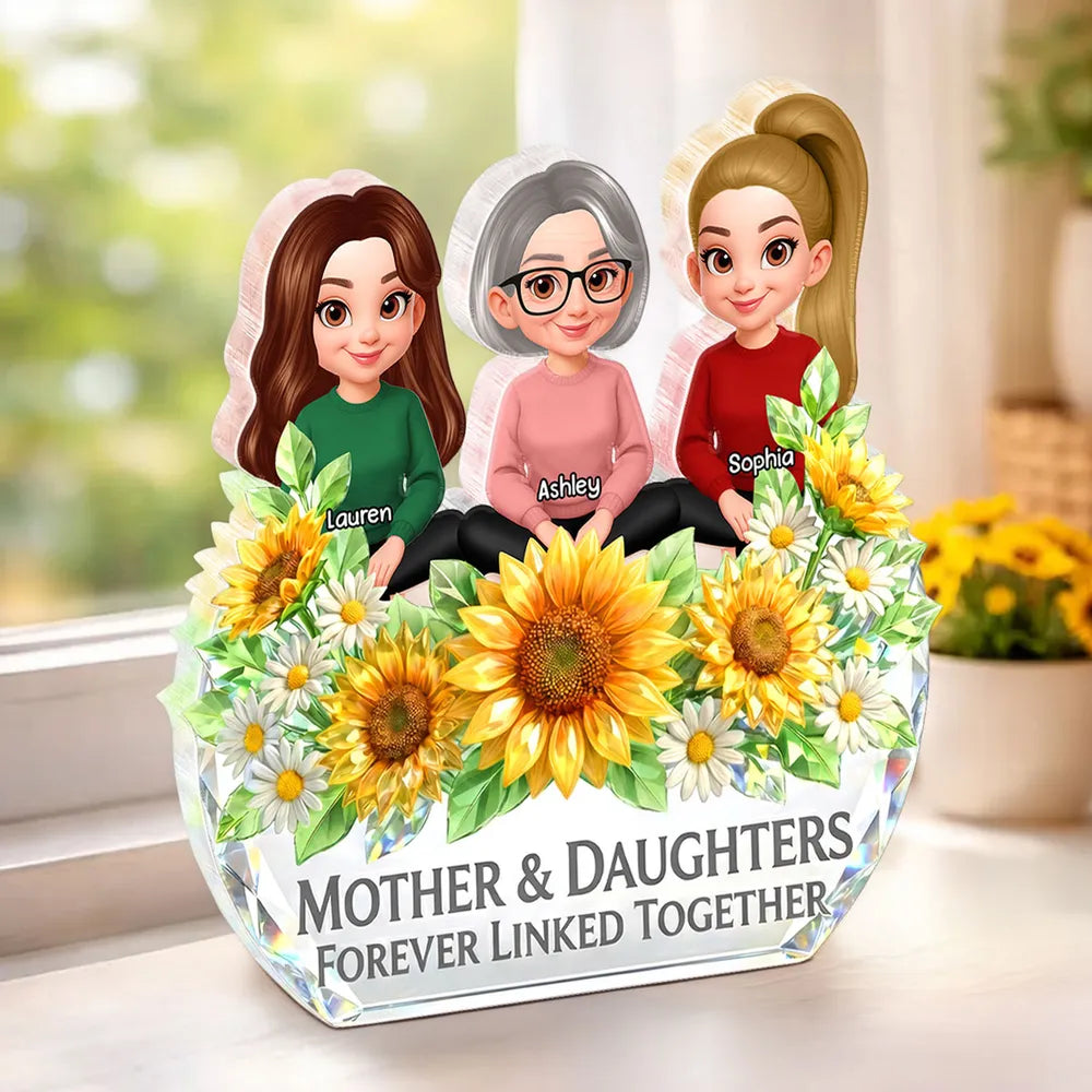 Personalized Mother & Daughter Figurine with Sunflowers - Sentimental Gift Plaque MagicInPrints