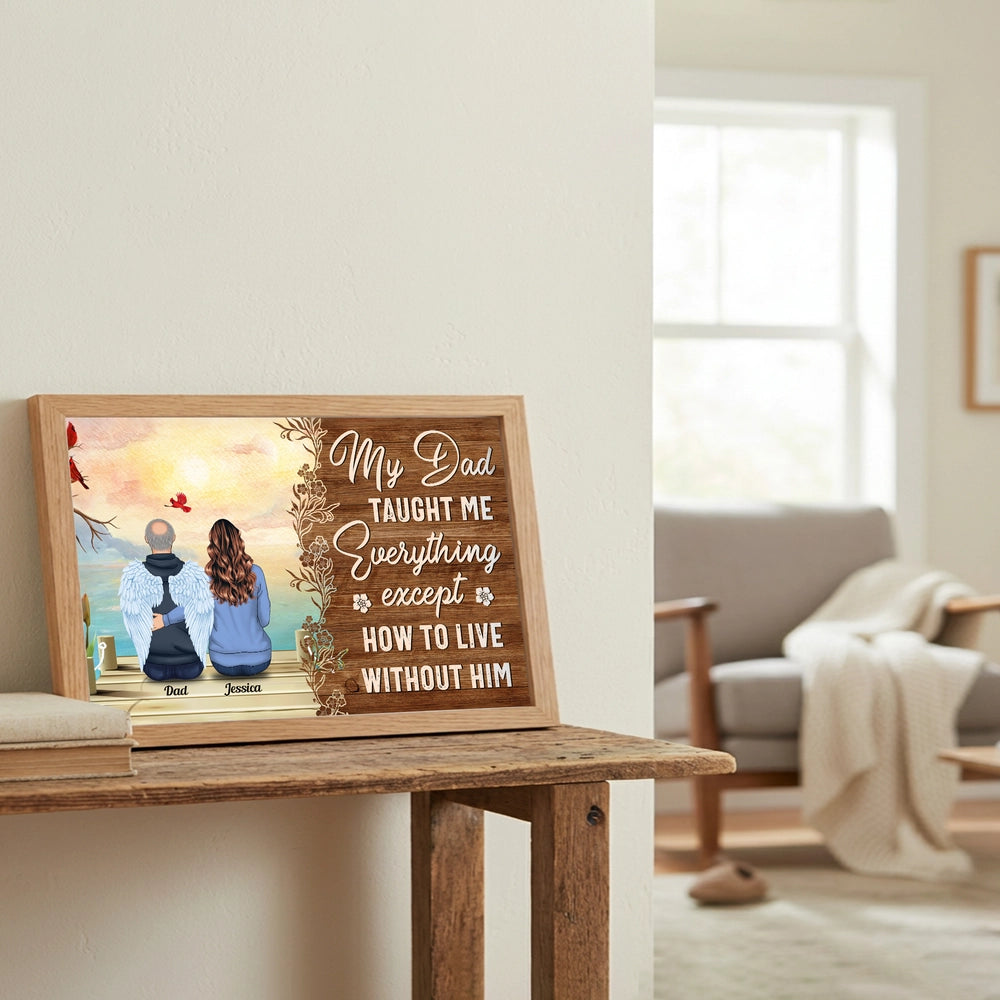 Personalized Memorial Canvas for Daughter - Angel Dad Tribute Poster or Canvas MagicInPrints