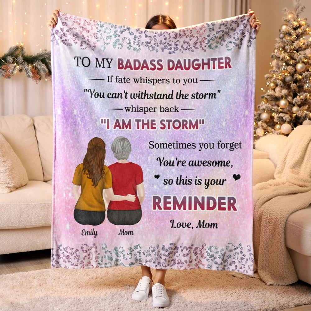 Personalized Blanket for Daughter - Inspirational Message from Mom Blanket MagicInPrints