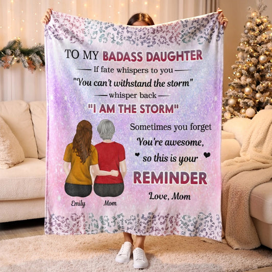 Personalized Blanket for Daughter - Inspirational Message from Mom Blanket MagicInPrints