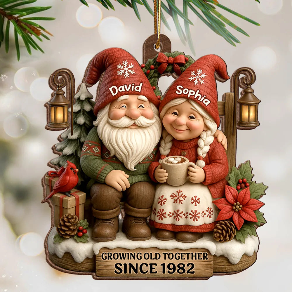 Personalized Christmas Ornament for Couples - Growing Old Together Keepsake Ornament MagicInPrints